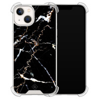 Casimoda iPhone 13 siliconen shockproof hoesje - Marmer zwart