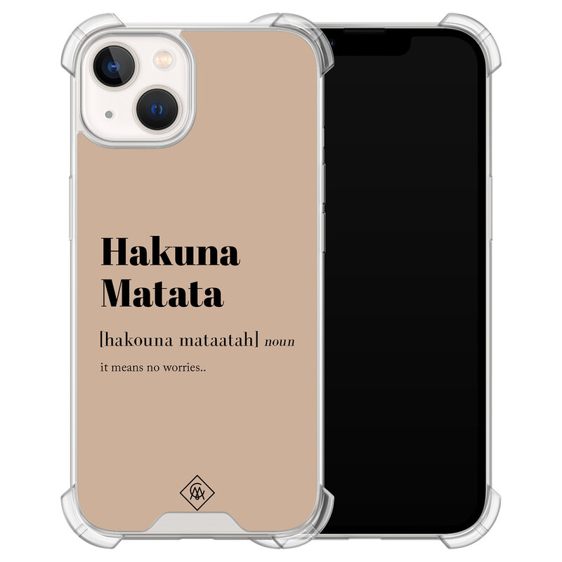 Casimoda iPhone 13 siliconen shockproof hoesje - Hakuna matata