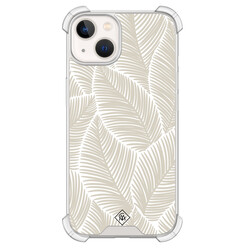 Casimoda iPhone 13 shockproof hoesje - Palmy leaves beige