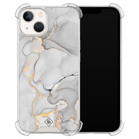 Casimoda iPhone 13 siliconen shockproof hoesje - Marmer grijs