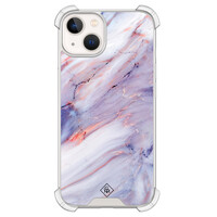 Casimoda iPhone 13 siliconen shockproof hoesje - Marmer paars