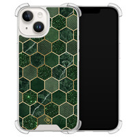 Casimoda iPhone 14 siliconen shockproof hoesje - Kubus groen