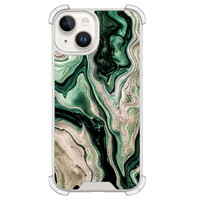 Casimoda iPhone 14 siliconen shockproof hoesje - Green waves