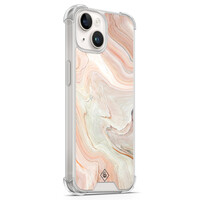 Casimoda iPhone 14 siliconen shockproof hoesje - Marmer waves