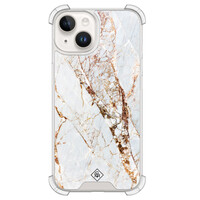 Casimoda iPhone 14 siliconen shockproof hoesje - Marmer goud