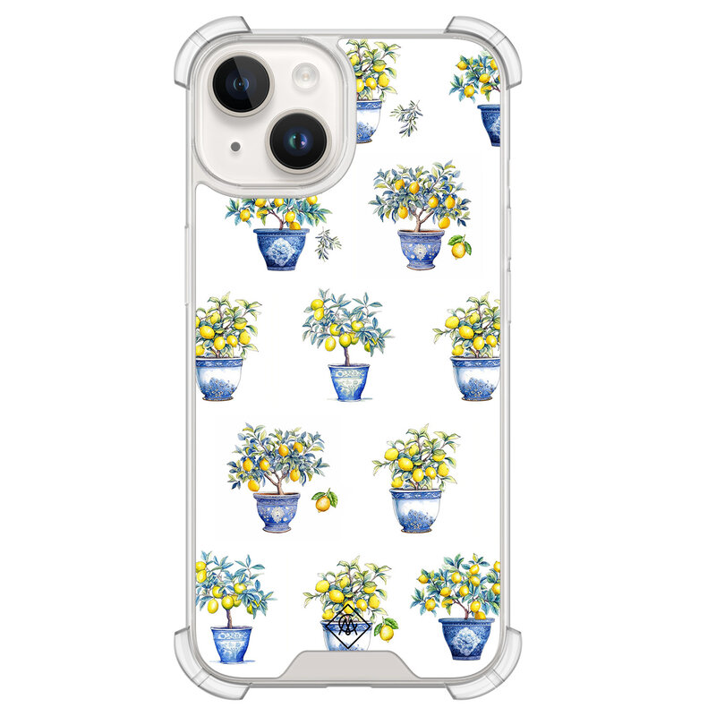 Casimoda iPhone 14 siliconen shockproof hoesje - Lemon trees