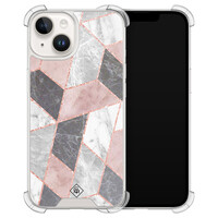 Casimoda iPhone 14 siliconen shockproof hoesje - Stone grid