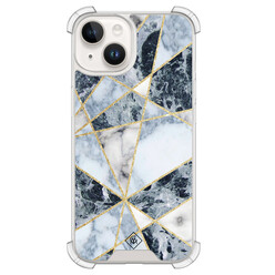Casimoda iPhone 14 shockproof hoesje - Marmer blauw