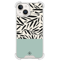 Casimoda iPhone 14 shockproof hoesje - Abstract mint palms