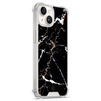 Casimoda iPhone 14 siliconen shockproof hoesje - Marmer zwart