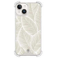 Casimoda iPhone 14 siliconen shockproof hoesje - Palmy leaves beige