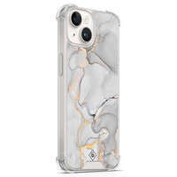 Casimoda iPhone 14 siliconen shockproof hoesje - Marmer grijs