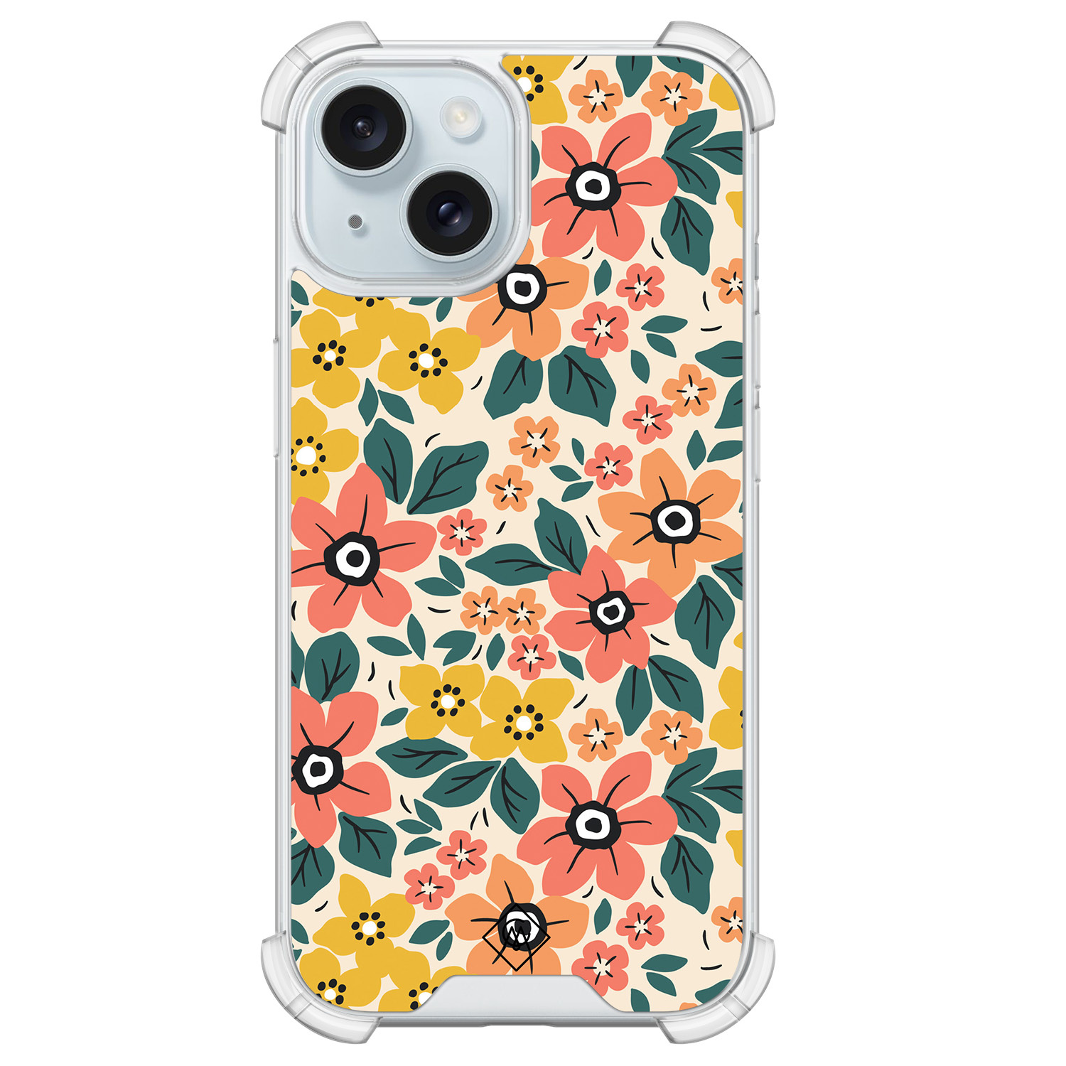 iPhone 15 siliconen shockproof hoesje - Blossom