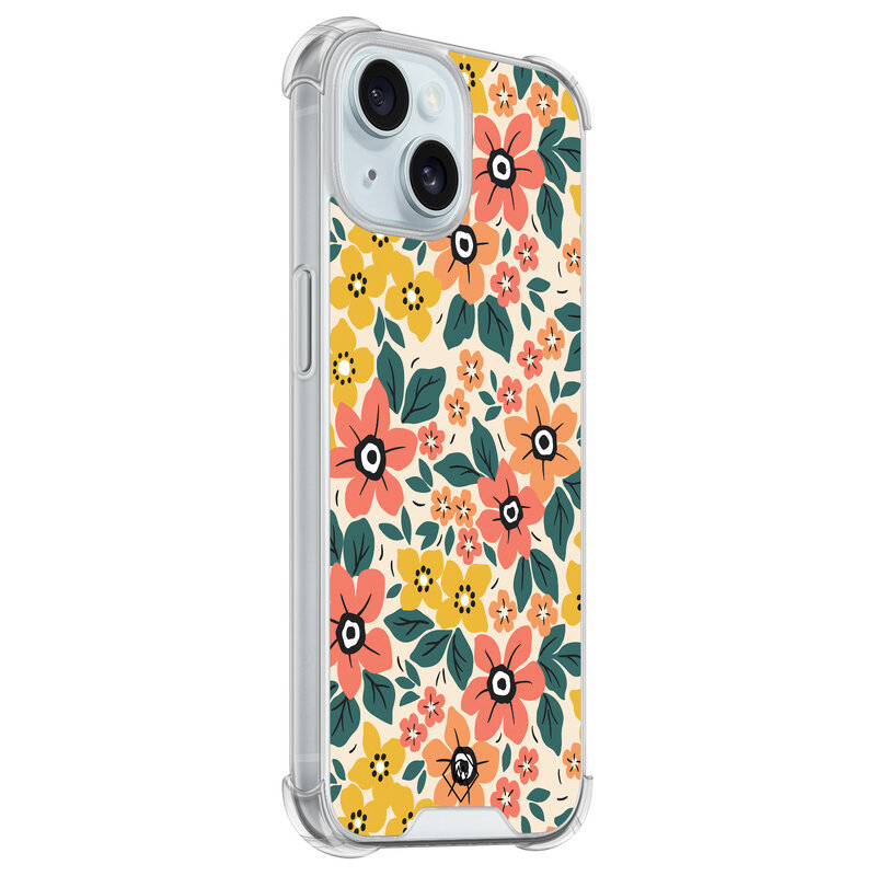 Casimoda iPhone 15 siliconen shockproof hoesje - Blossom