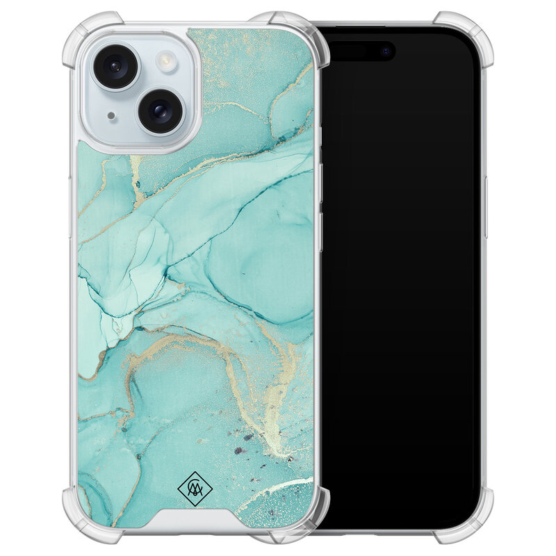 Casimoda iPhone 15 siliconen shockproof hoesje - Touch of mint