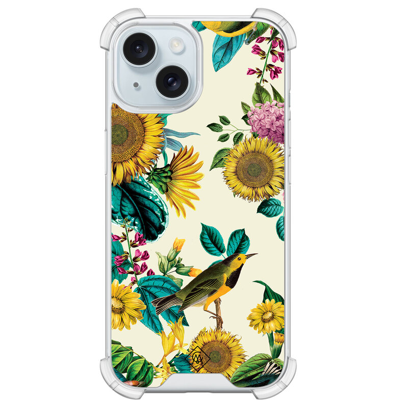 Casimoda iPhone 15 siliconen shockproof hoesje - Sunflowers