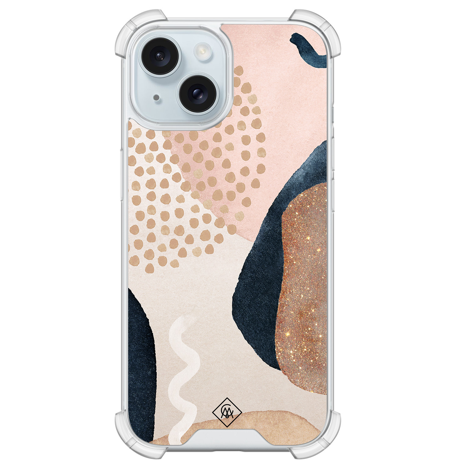 iPhone 15 siliconen shockproof hoesje - Abstract dots