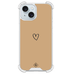 Casimoda iPhone 15 shockproof hoesje - Hart bruin