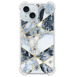 Casimoda iPhone 15 shockproof hoesje - Marmer blauw