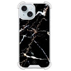 Casimoda iPhone 15 shockproof hoesje - Marmer zwart