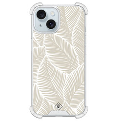 Casimoda iPhone 15 shockproof hoesje - Palmy leaves beige