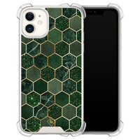 Casimoda iPhone 11 siliconen shockproof hoesje - Kubus groen