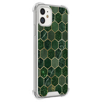 Casimoda iPhone 11 siliconen shockproof hoesje - Kubus groen