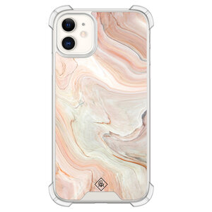 Casimoda iPhone 11 siliconen shockproof hoesje - Marmer waves