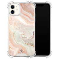 Casimoda iPhone 11 siliconen shockproof hoesje - Marmer waves