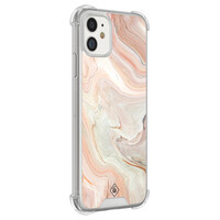 Casimoda iPhone 11 siliconen shockproof hoesje - Marmer waves