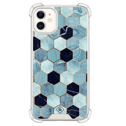 Casimoda iPhone 11 shockproof hoesje - Blue cubes