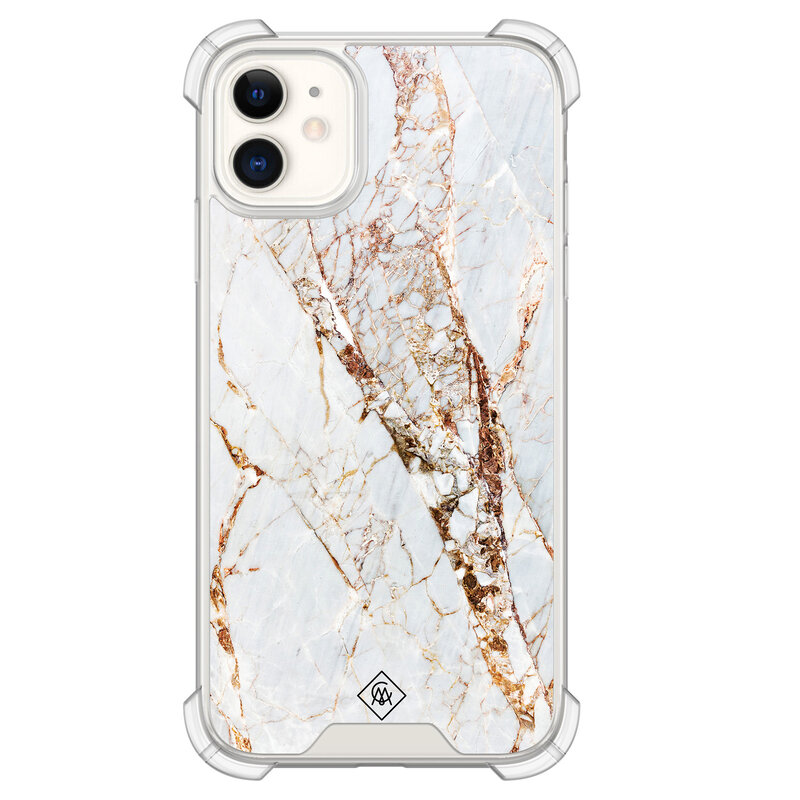 Casimoda iPhone 11 siliconen shockproof hoesje - Marmer goud