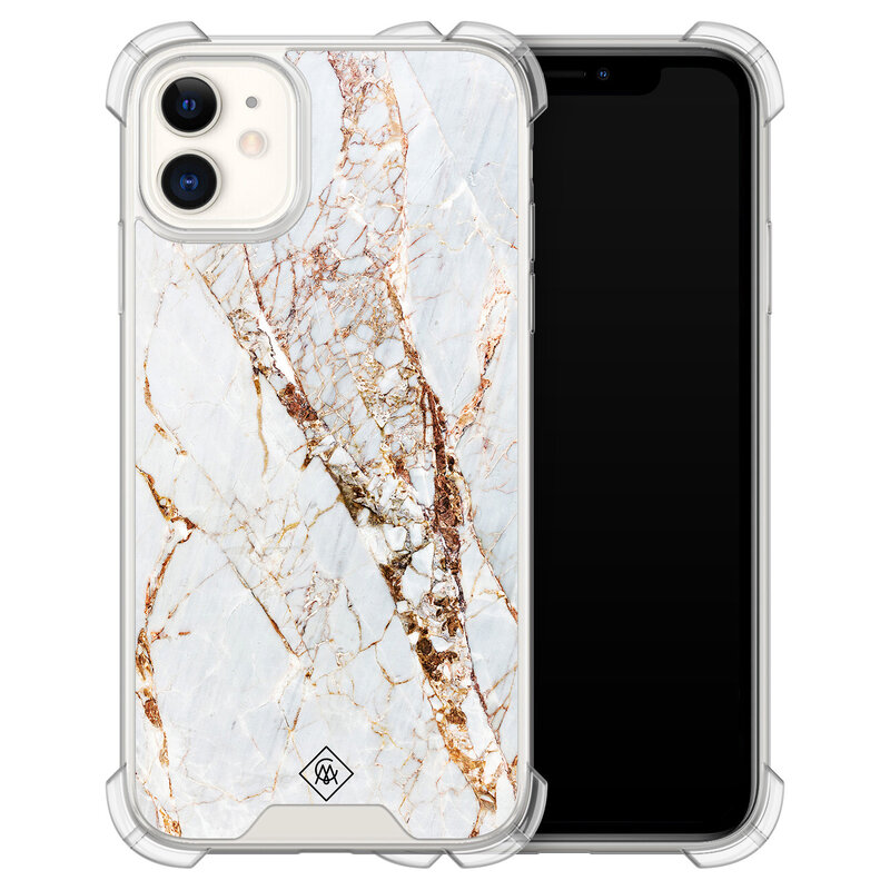 Casimoda iPhone 11 siliconen shockproof hoesje - Marmer goud