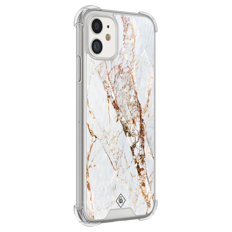 Casimoda iPhone 11 siliconen shockproof hoesje - Marmer goud
