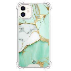 Casimoda iPhone 11 shockproof hoesje - Marmer mintgroen