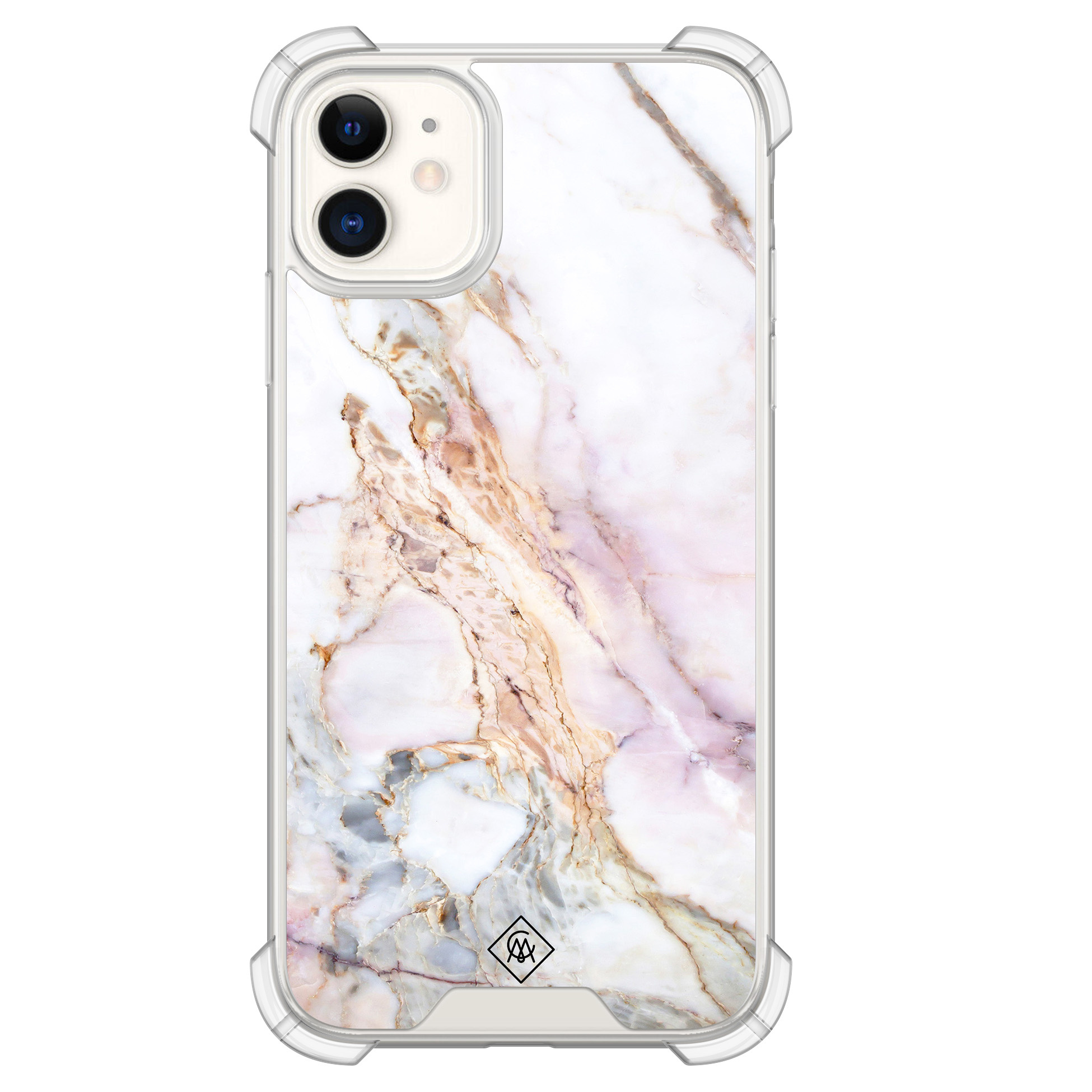 iPhone 11 siliconen shockproof hoesje Parelmoer marmer