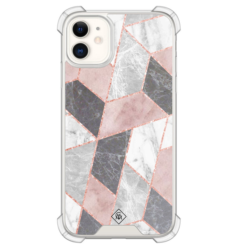 Casimoda iPhone 11 siliconen shockproof hoesje - Stone grid