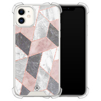 Casimoda iPhone 11 siliconen shockproof hoesje - Stone grid