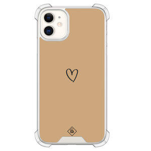 Casimoda iPhone 11 siliconen shockproof hoesje - Hart bruin