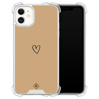 Casimoda iPhone 11 siliconen shockproof hoesje - Hart bruin