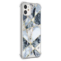 Casimoda iPhone 11 siliconen shockproof hoesje - Marmer blauw