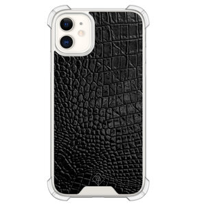 Casimoda iPhone 11 siliconen shockproof hoesje - Croco zwart