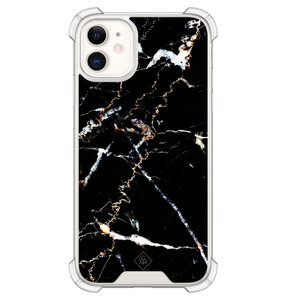Casimoda iPhone 11 siliconen shockproof hoesje - Marmer zwart