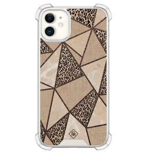 Casimoda iPhone 11 siliconen shockproof hoesje - Leopard abstract