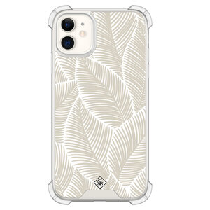 Casimoda iPhone 11 siliconen shockproof hoesje - Palmy leaves beige