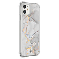 Casimoda iPhone 11 siliconen shockproof hoesje - Marmer grijs