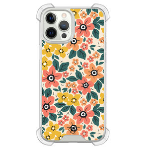 Casimoda iPhone 12 (Pro) siliconen shockproof hoesje - Blossom