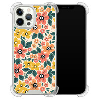 Casimoda iPhone 12 (Pro) siliconen shockproof hoesje - Blossom