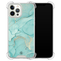 Casimoda iPhone 12 (Pro) siliconen shockproof hoesje - Touch of mint