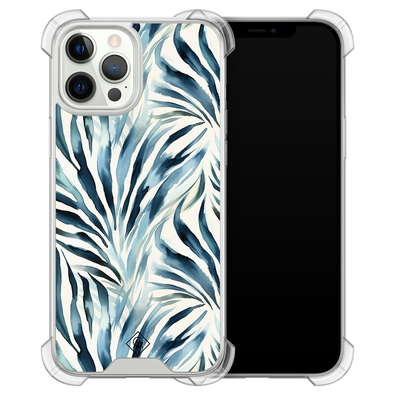 Casimoda iPhone 12 (Pro) siliconen shockproof hoesje - Japandi waves